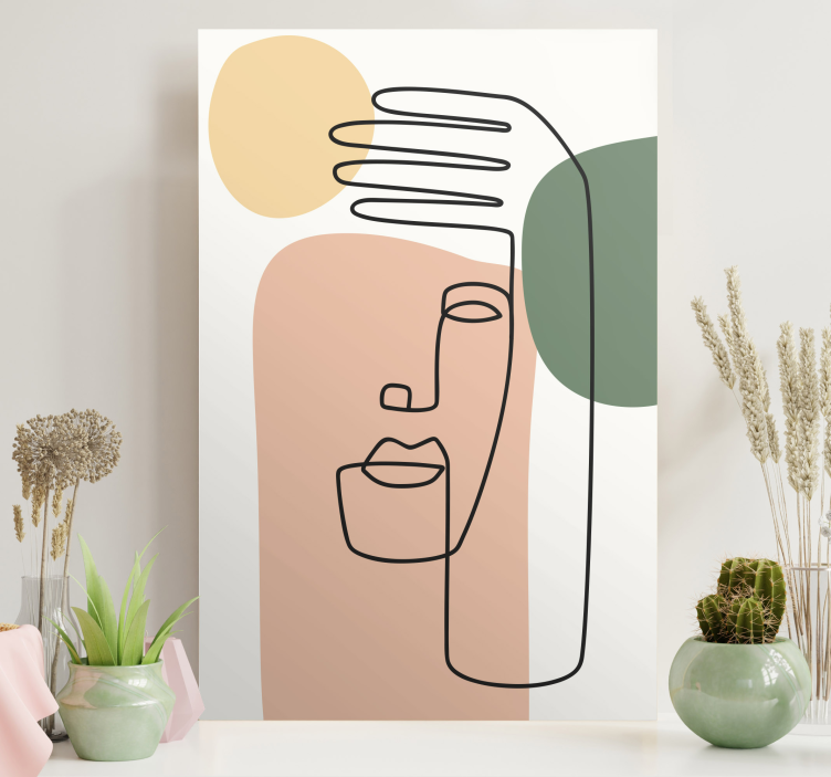Abstract wall art 1 abstract line face artwork - TenStickers