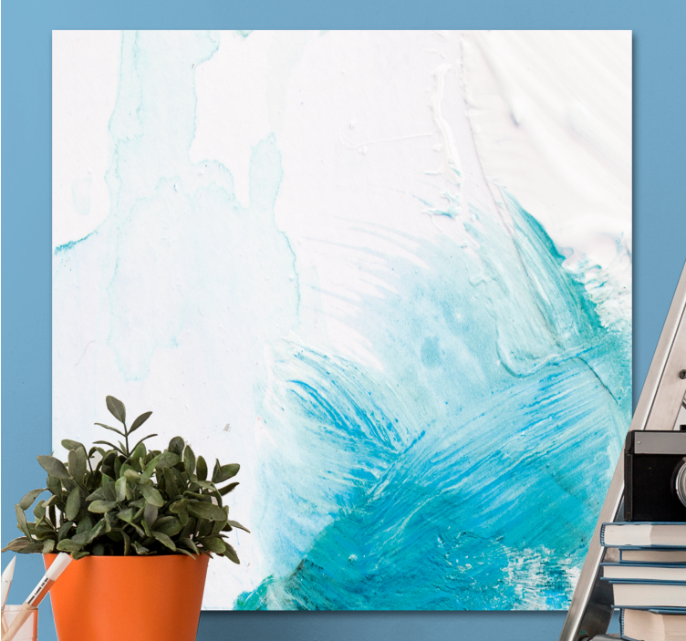 Abstract wall art 1 aqua wave swirl - TenStickers