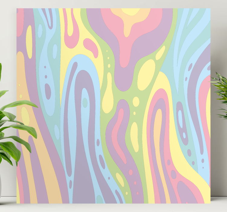 Abstract wall art 1 colorful flowing designs - TenStickers
