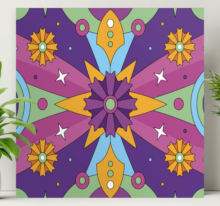 Abstract wall art 1 colorful geometric design - TenStickers