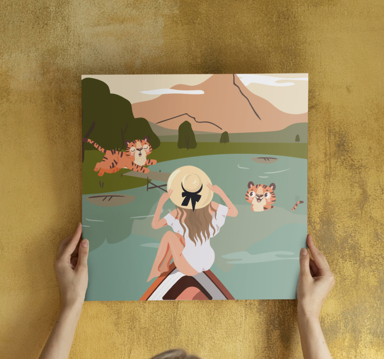 Animal canvas wall art tigers in their habitat - TenStickers
