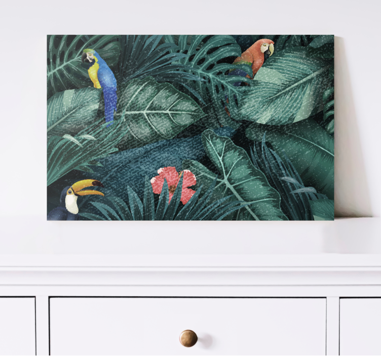 Animal canvas wall art tropical birds paradise - TenStickers