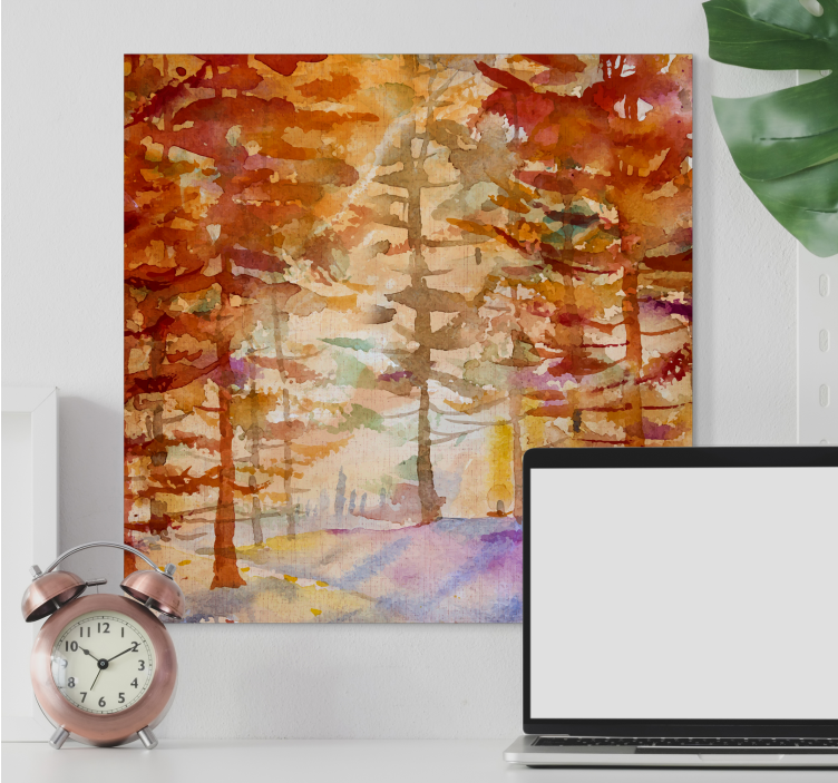 Autumn Forest Path Flowers  canvas - TenStickers