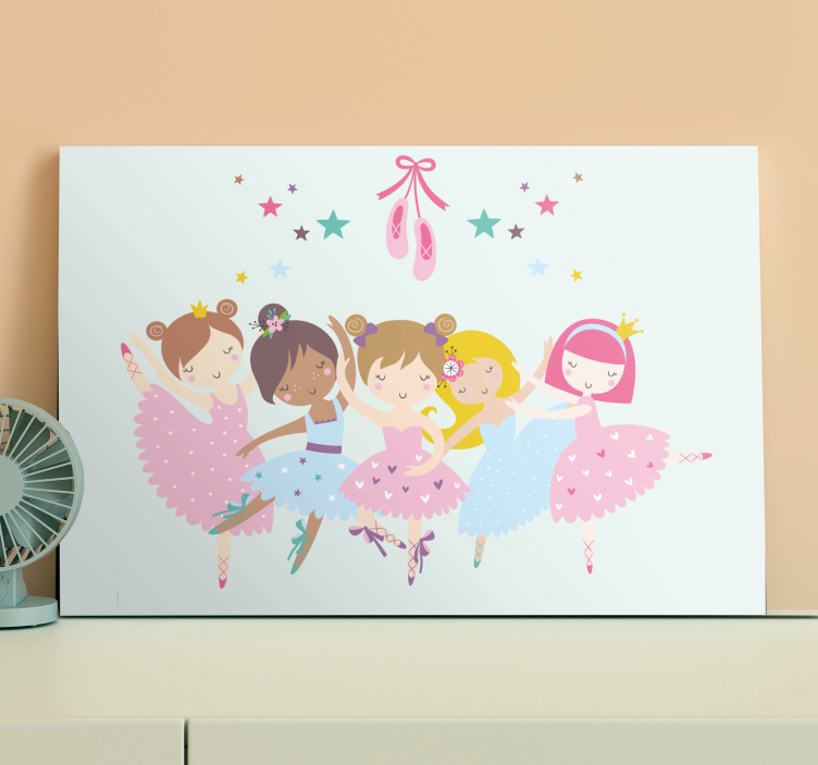 Ballet stars illustration nursery canvas - TenStickers