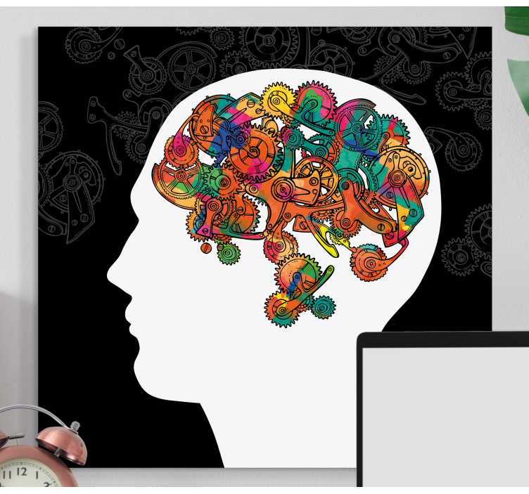 Brain cogs abstract canvas wall art - TenStickers