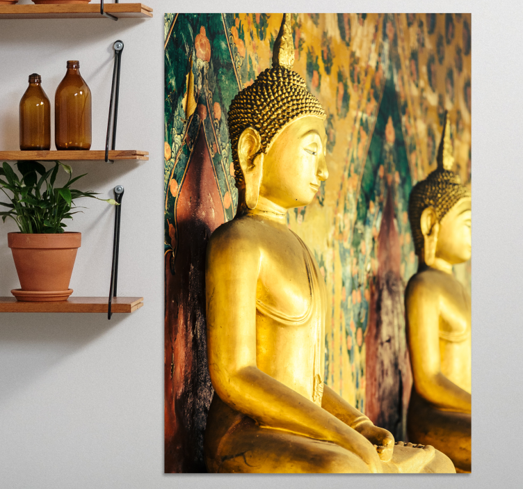 Buddha wall art golden buddha statues - TenStickers