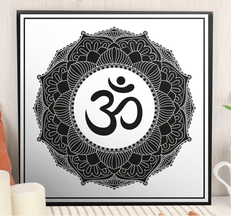 Buddha wall art om symbol mandala decor - TenStickers