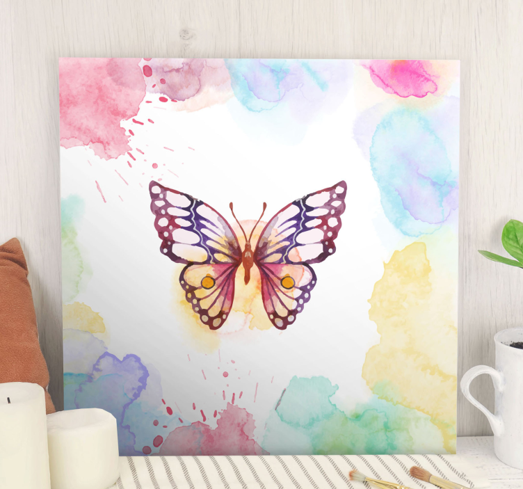 Butterfly canvas artistic fluttering butterfly - TenStickers