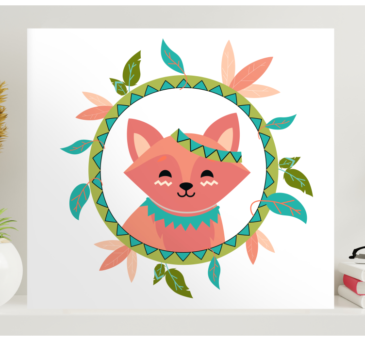 Cat wall art charming fox portrait - TenStickers