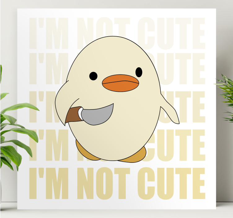 Cat wall art cute duck illustration - TenStickers