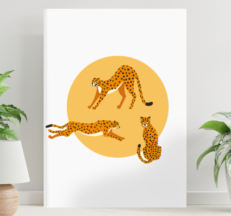 Cheetah Trio animal canvas prints - TenStickers