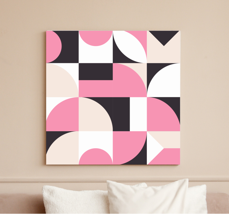 Circular Blocks Pattern geometric canvas - TenStickers