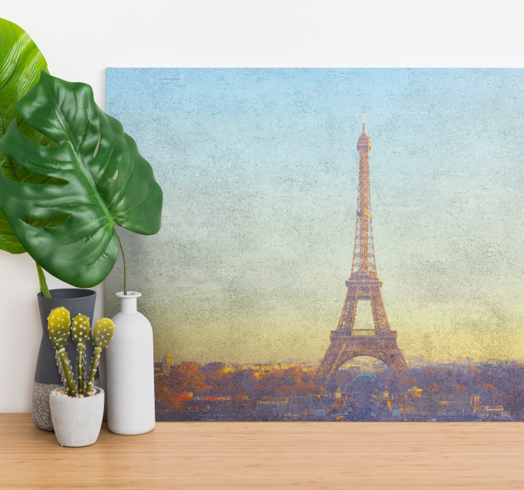 Cityscape wall art eiffel tower landscape - TenStickers