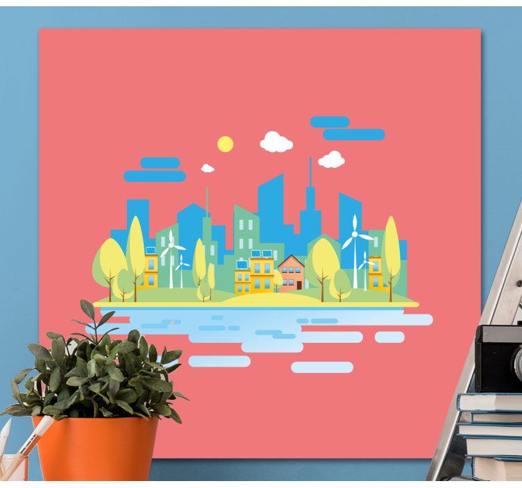 Cityscape wall art modern urban landscape - TenStickers
