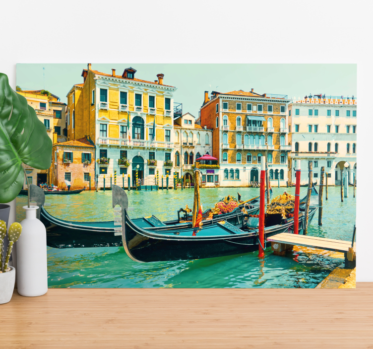 Cityscape wall art venetian gondolas - TenStickers