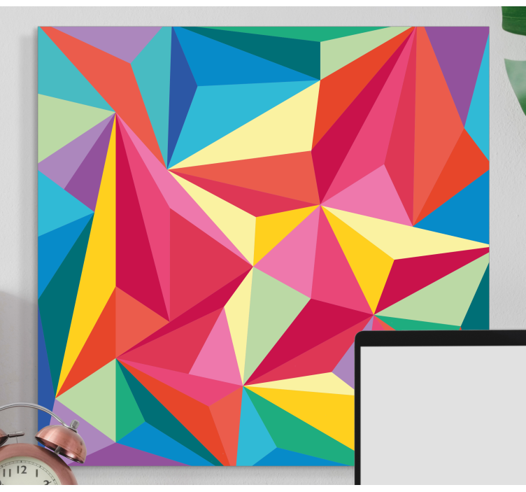 Colorful triangle pattern geometric canvas - TenStickers
