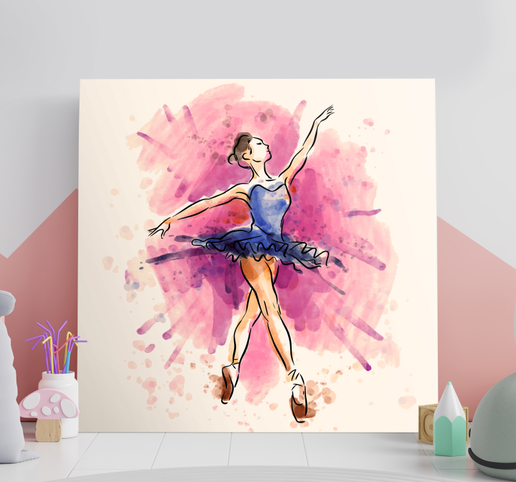 Dancer canvas graceful ballet performance art - TenStickers