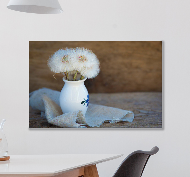 Dandelion on pot canvas art for dining room - TenStickers