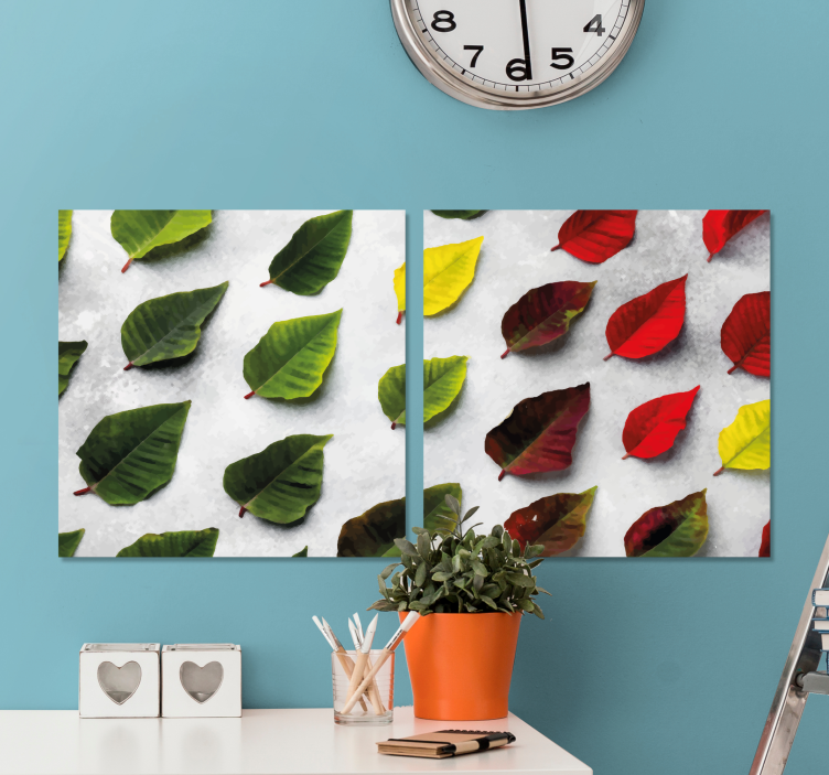 Diverse Leaf Collection Flowers  canvas - TenStickers