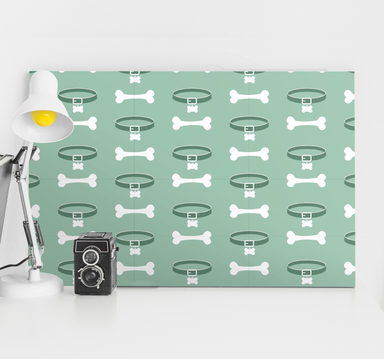 Dog wall art featuring bone and collar design - TenStickers