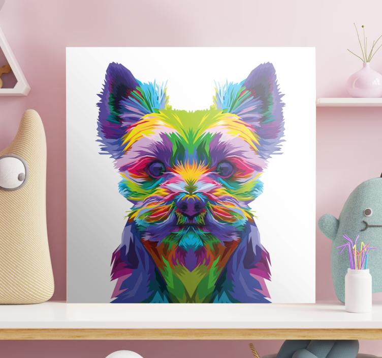 Dog wall art vibrant canine illustration - TenStickers