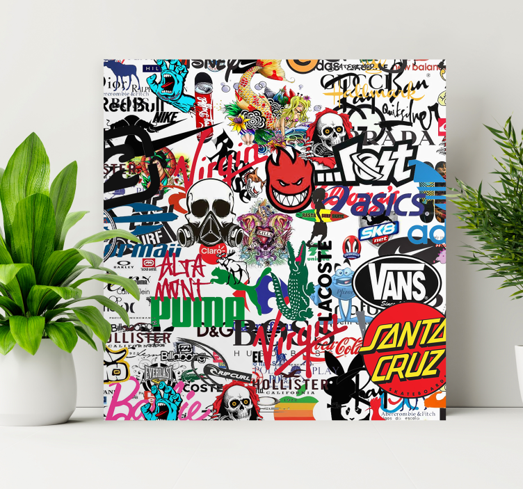 Eclectic Brand Collage modern canvas art - TenStickers