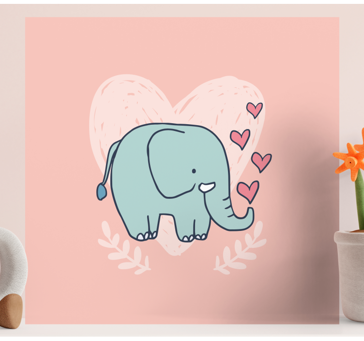 Elephant wallart adorable elephant affection - TenStickers