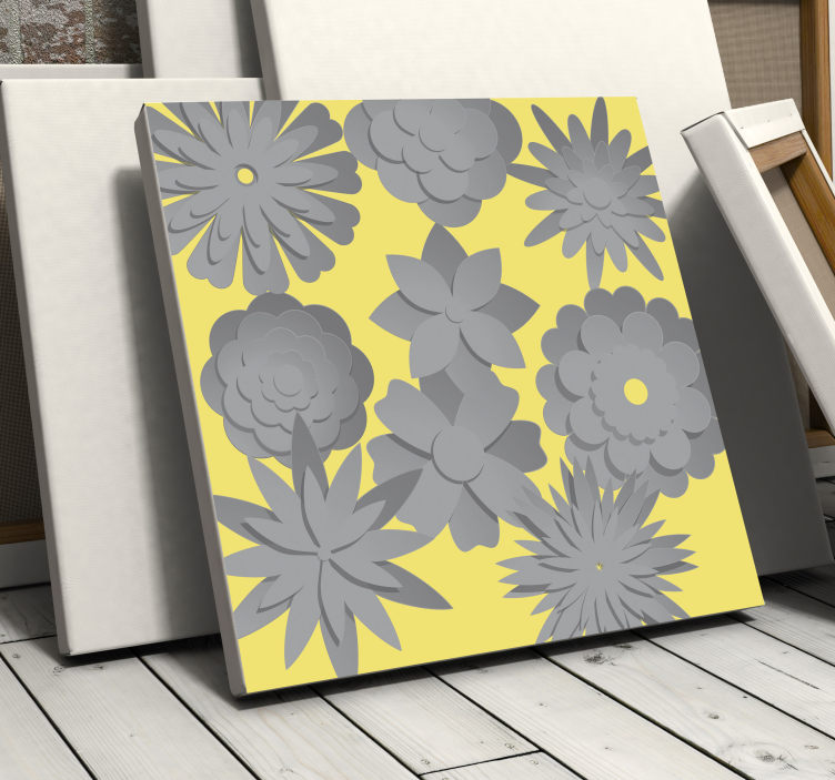 Floral Silhouette flower canvas - TenStickers
