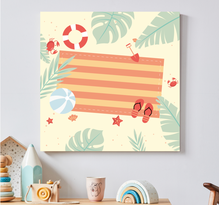 Flowers canvas coastal view decor - TenStickers