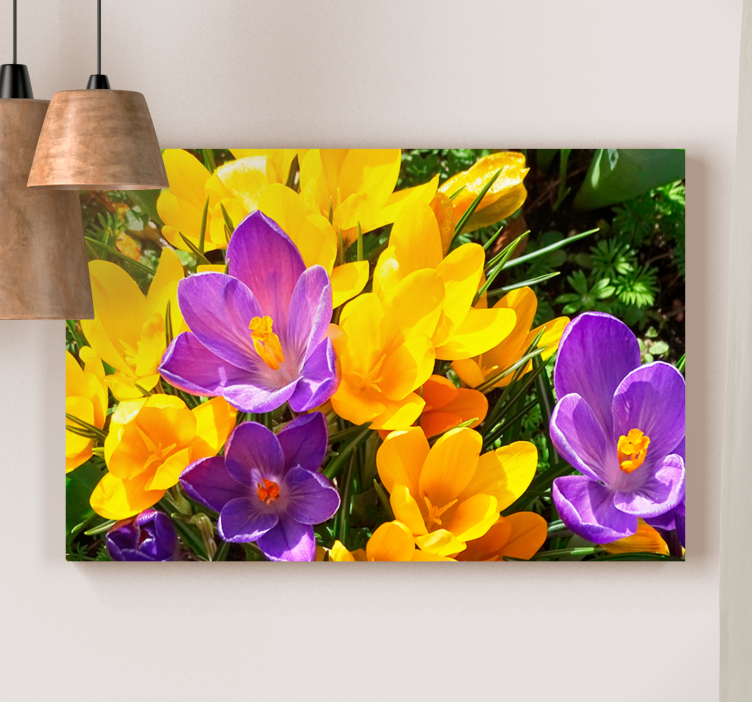 Flowers canvas colorful spring blooms - TenStickers