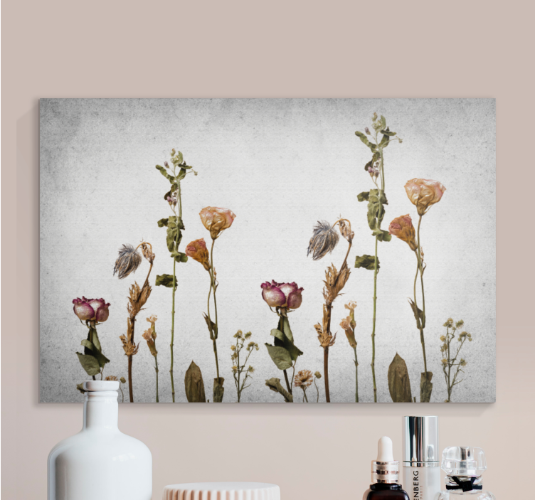 Flowers canvas dried floral arrangement - TenStickers