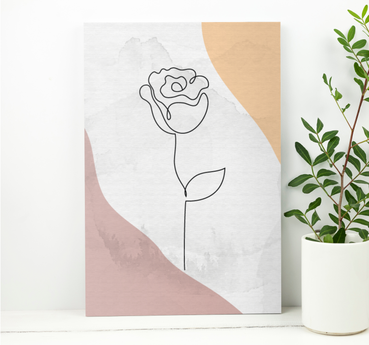 Flowers canvas elegant rose outline art - TenStickers
