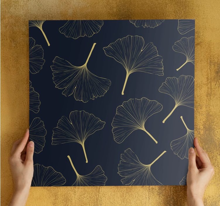 Flowers canvas gingko leaf design - TenStickers
