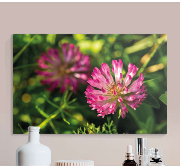 Flowers canvas pink flower cluster - TenStickers