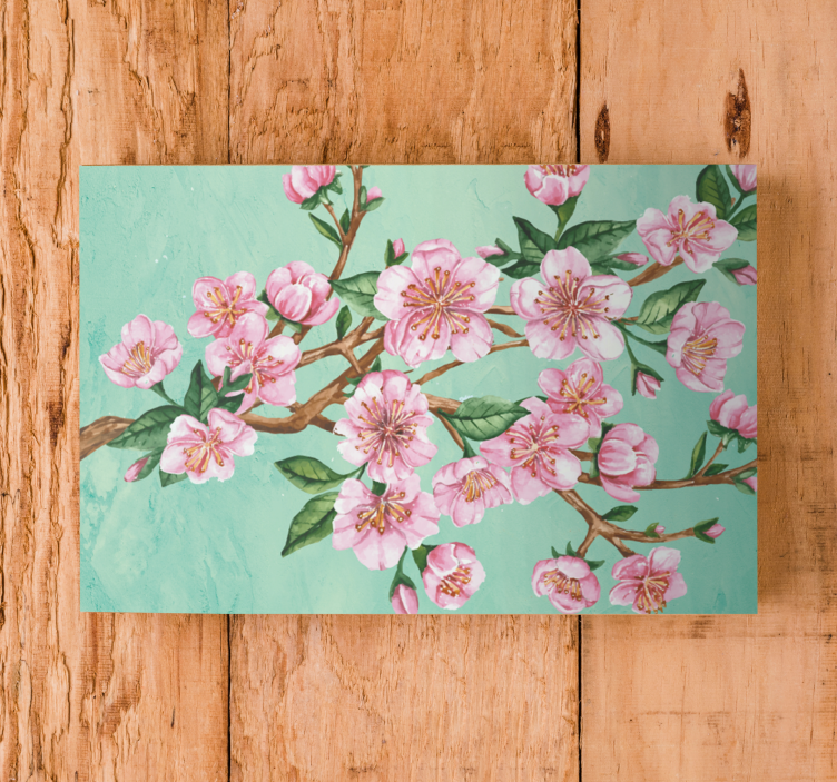 Flowers canvas sakura blossom stem - TenStickers
