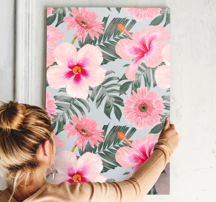 Flowers canvas tropical floral design - TenStickers