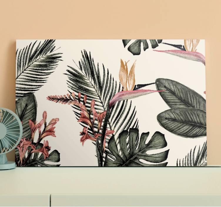 Flowers canvas tropical floral scene - TenStickers