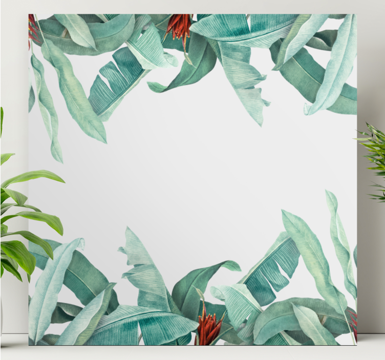 Flowers canvas tropical leaf arrangement - TenStickers