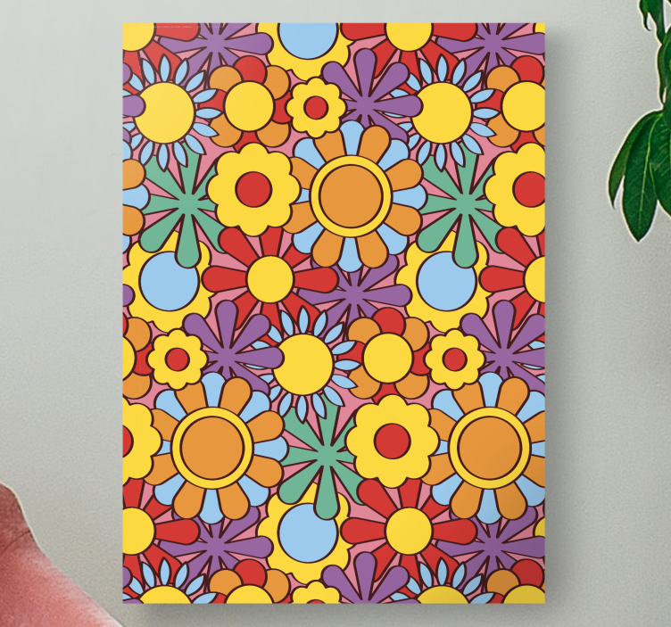 Flowers canvas vibrant floral design - TenStickers
