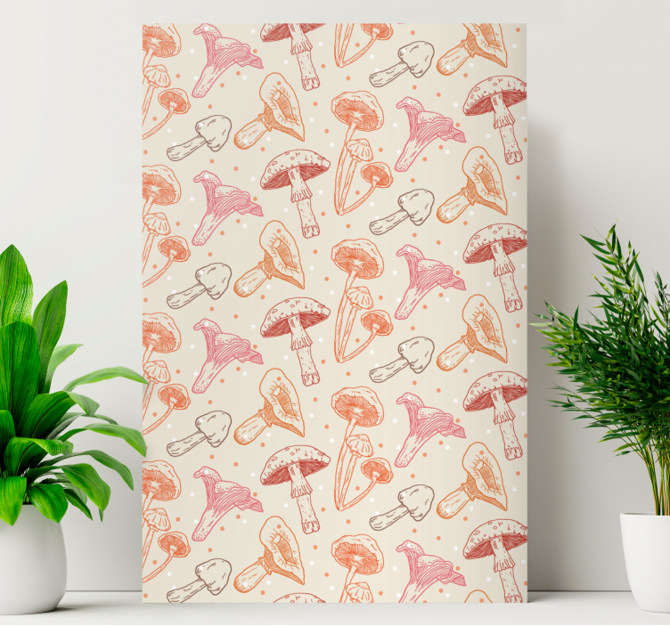 Flowers canvas with mushroom designs - TenStickers
