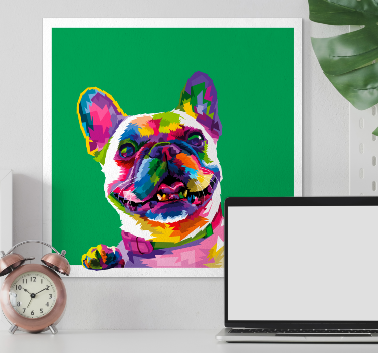 French bulldog Rainbow dog canvas prints - TenStickers