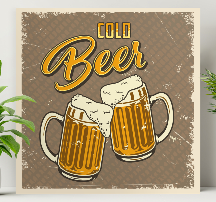 Vintage Cold Bear Restaurant canvas - TenStickers