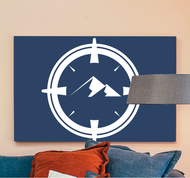 Fruit canvas wall art mountain compass design - TenStickers