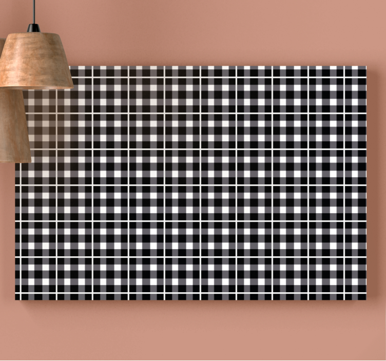 Geometric canvas black and white grid - TenStickers