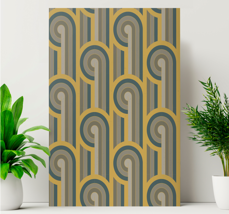 Geometric canvas curved line design - TenStickers