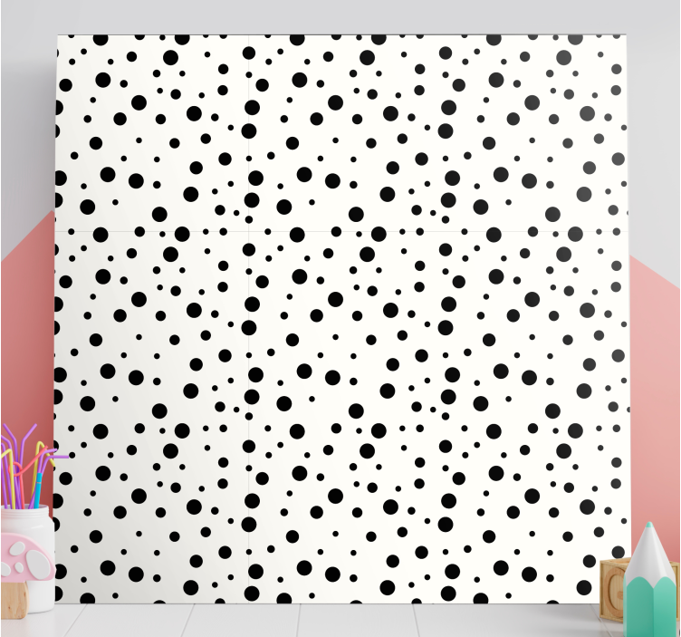 Geometric canvas monochrome dot design - TenStickers