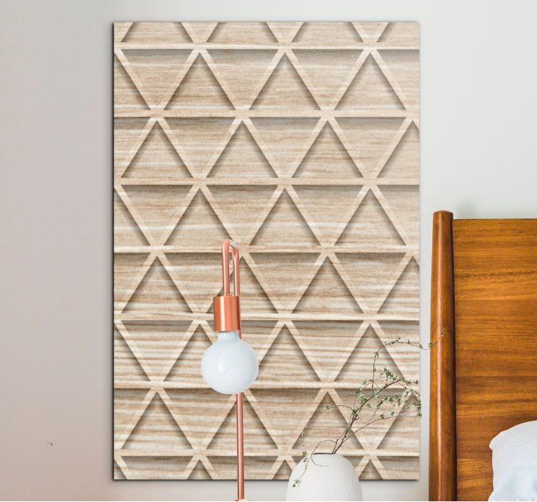 Geometric canvas with elevated triangle patterns - TenStickers
