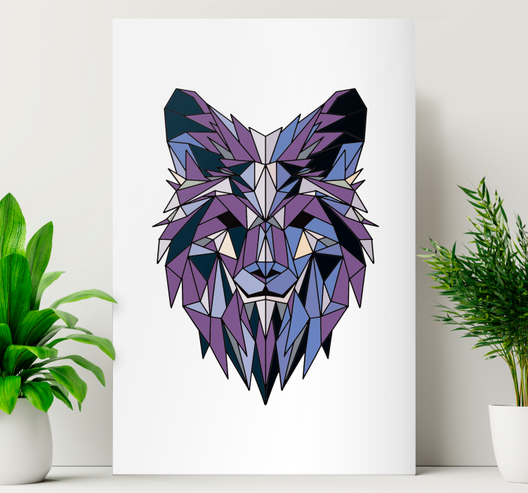 Geometric Wolf geometric canvas - TenStickers