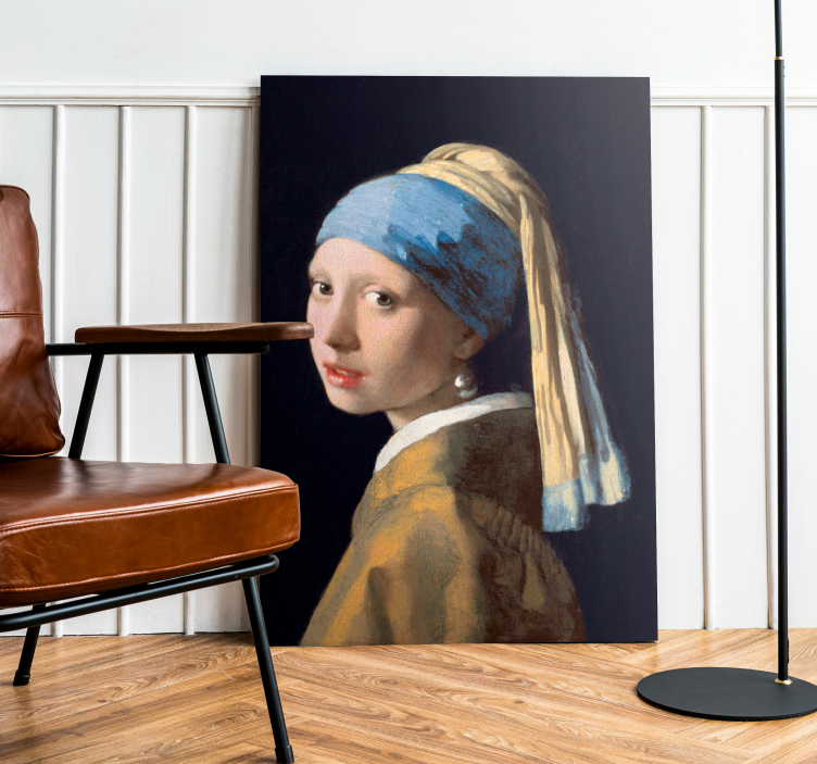 Girl with a Pearl Earring painting canvas art - TenStickers