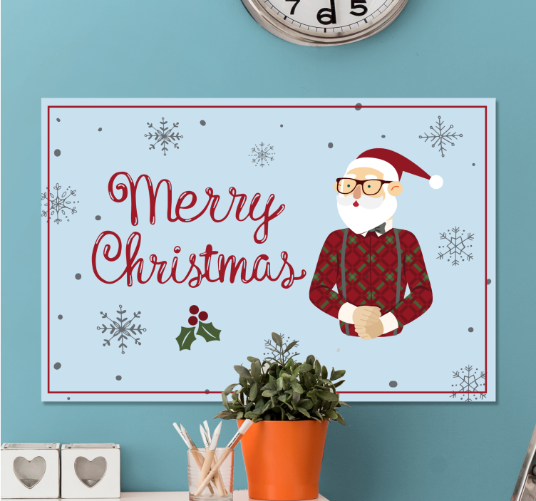 Happy hipster christmas Christmas canvas prints - TenStickers